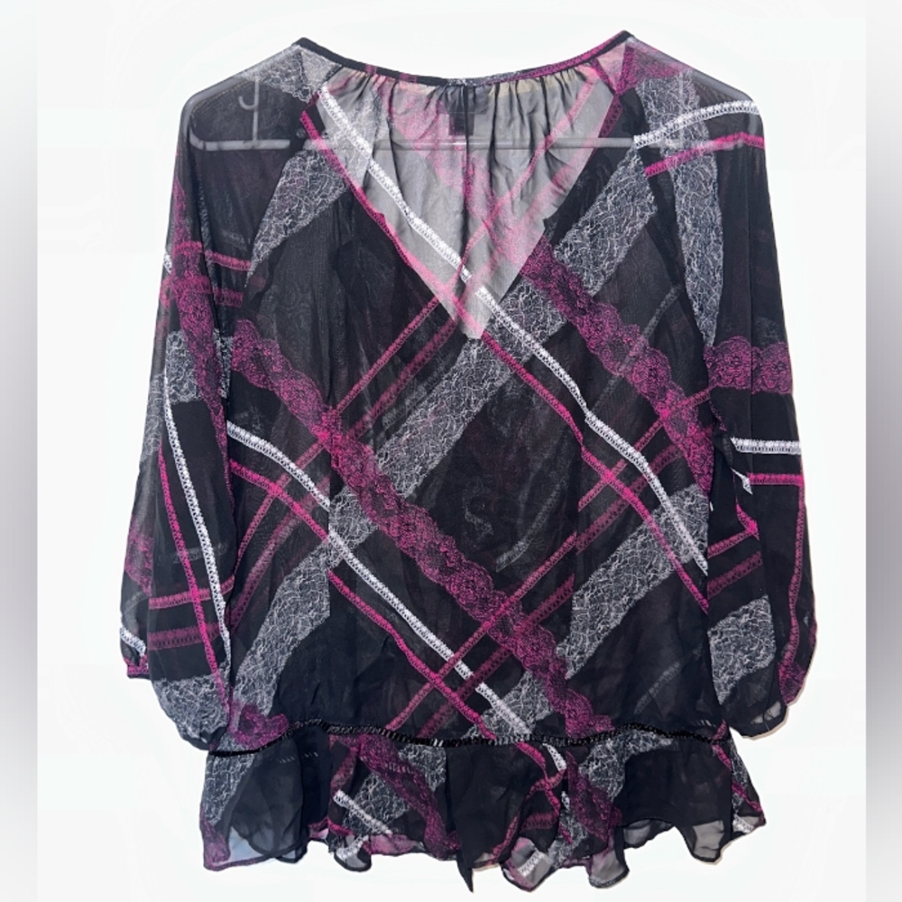 Worthington Sheer Blouse Women's Medium